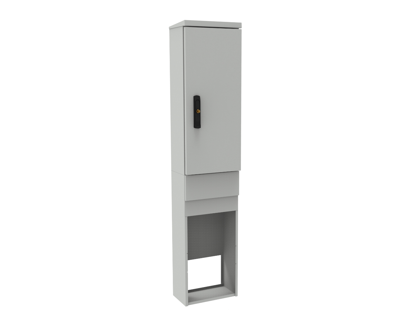 Optical outdoor cabinets - with tippable insert: SZS-SZ-320/1500/210-48-SCS-0K3-S-R7035