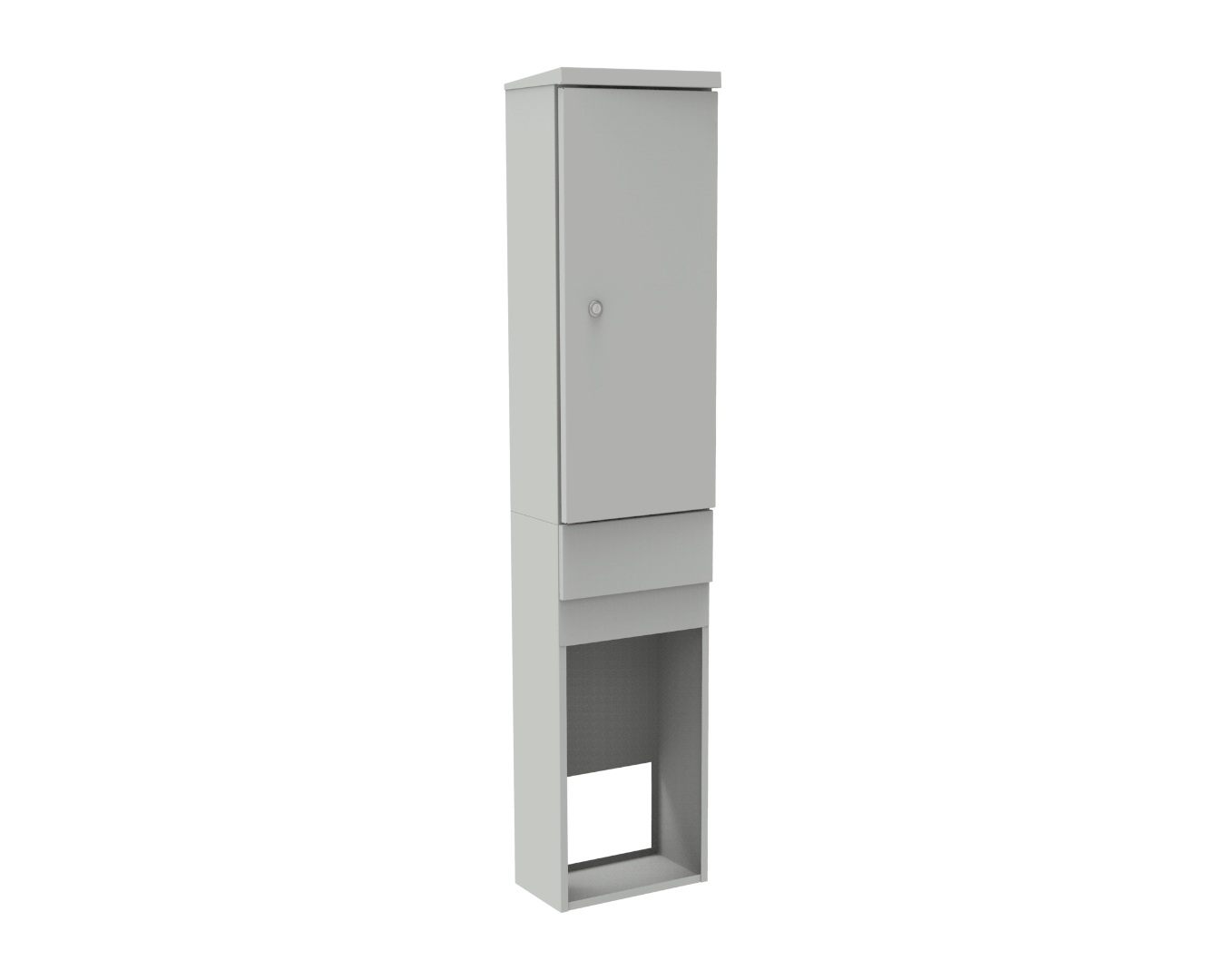 Optical outdoor cabinets - with tippable insert: SZS-BSZ-320/1500/210-48-SCS-0K3-S-R7035