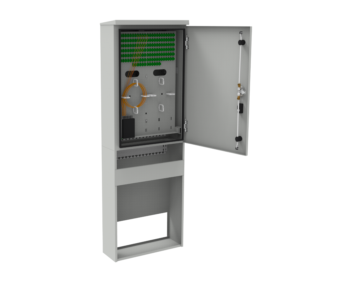 Optical outdoor cabinets - with tippable insert: SZS-SZ-520/1500/210-144-SCS-0K3-S-R7035