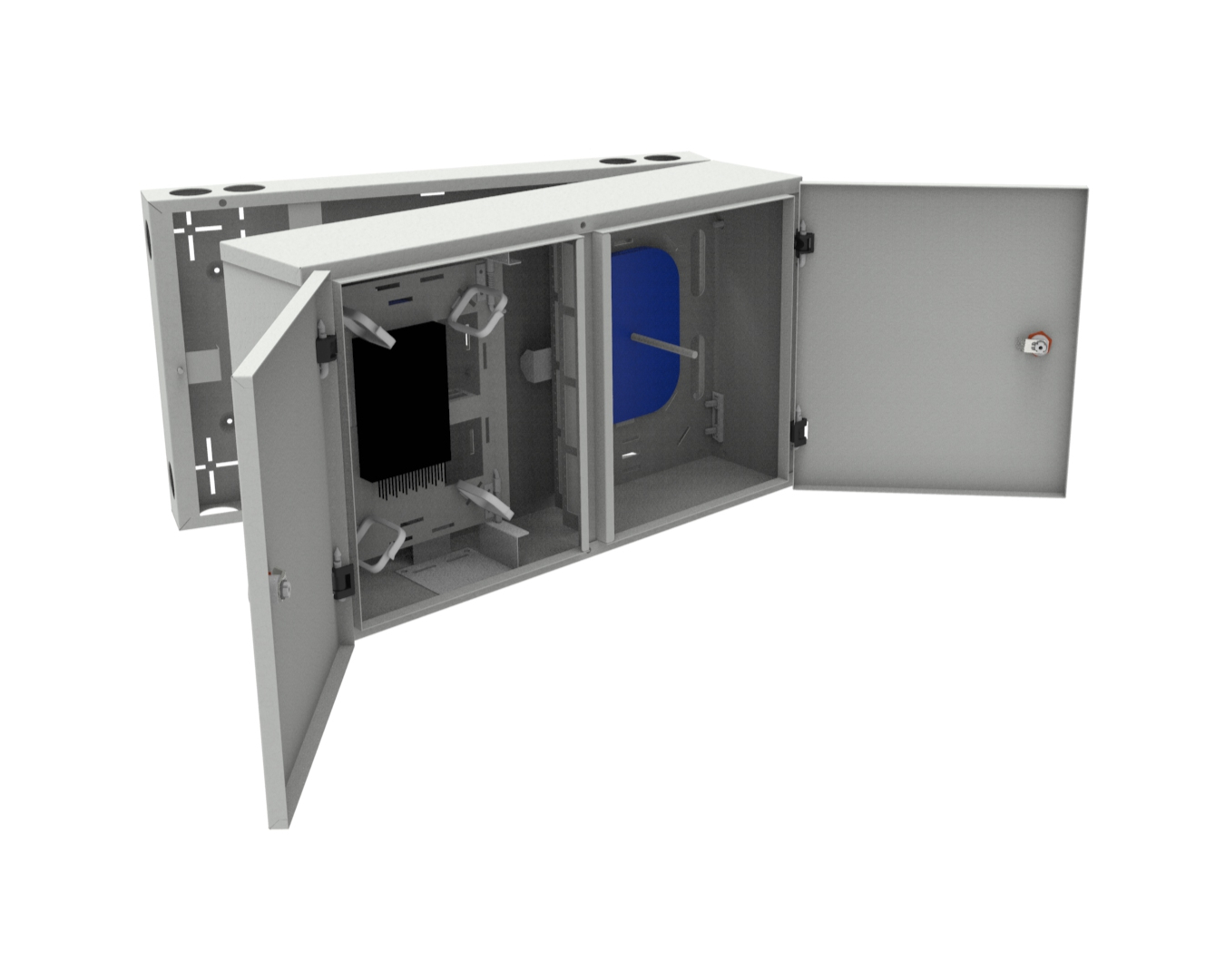 Optical distribution boxes - wall-mounted: RDD-55/32/20-72-SCS-ZK-R7035